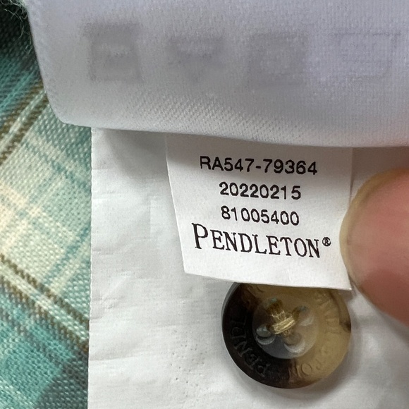 Pendleton Shirt Cotton Flannel Button Down Long Sleeve Pockets Sz L Tartan Plaid - Picture 5 of 7